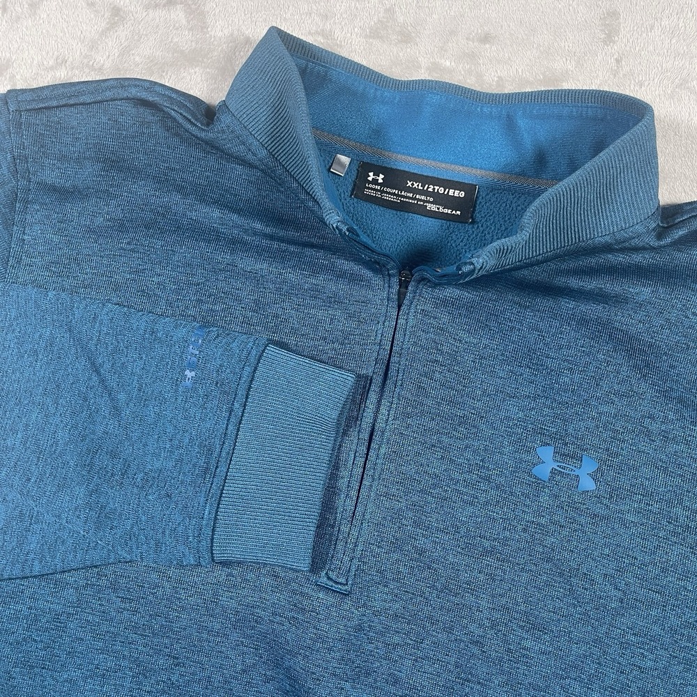 Under‎ Armour Cold Gear Storm 1/4 Zip Sweater Mens XXL Blue Pullover